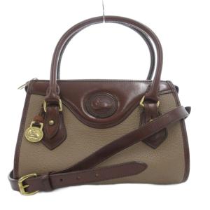 ハンドバッグ ショルダー 2WAY 斜め掛け レザー 本革 ロゴ 茶 ブラウン /GV GY18