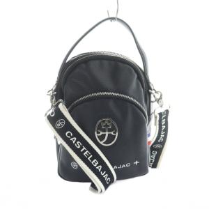 ハンドバッグ ショルダー 2WAY 斜めがけ レザー ロゴ 黒 ブラック GY18 /MQ