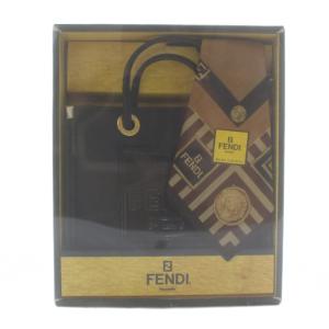 ハンドバッグ ポーチ ミニ ハンカチ 2点セット ロゴ 総柄 黒 ブラック 茶色 ブラウン /XZ GY18