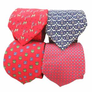 ネクタイ 4本セット シルク レッド ネイビー