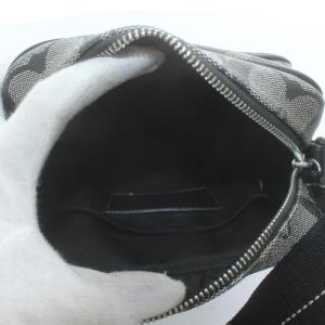 COACH ショルダーバッグ PVC レザー ヘリテージ シグネチャー 総柄 ロゴ グレー 黒 ブラック F70589