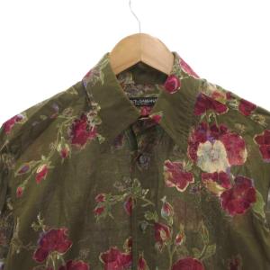 DOLCE&GABBANA シャツ カジュアル 40 カーキ 花柄 長袖 レギュラーカラー /FF GY18
