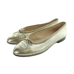 A02819.10 バレエシューズ レザー 37.5 ゴールドカラー