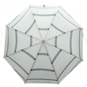 フォンダシオン FONDATION 雨傘 折りたたみ傘 美術館 ストライプ ロゴ グレー /XZ OH
