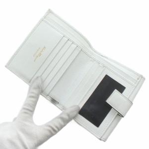 Salvatore Ferragamo 財布 二つ折り レザー ガンチーニ ゴールド金具 白 ホワイト /XZ GY11