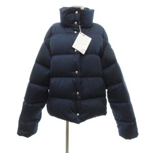 サテン ダウンジャケット キルティング M ネイビー