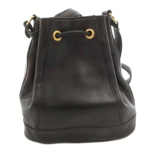 Longchamp ショルダーバッグ 巾着型 クロスボディ ロゴ レザー 黒 ブラック /FF GY18