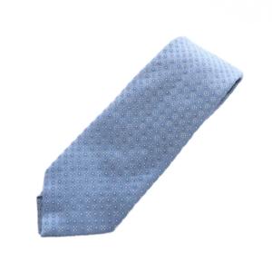 ネクタイ レギュラータイ ロゴ 絹 シルク 総柄 青 ブルー GY05 /MQ