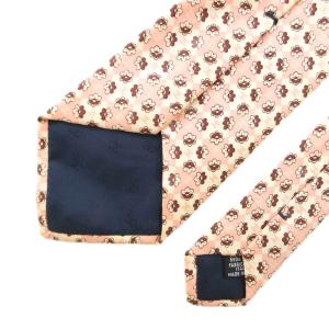 CHANEL ネクタイ 絹 シルク ダイヤ柄 カメリア ココマーク ベージュ ピンク /YJ GY18