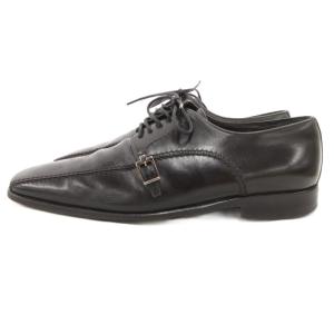 LOUIS VUITTON ダービーシューズ ビジネス ベルテッド レザー ダミエ 5.5 黒 ブラック /JS GY18