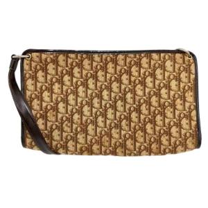 Christian Dior トロッター ショルダーバッグ キャンバス ロゴ金具 ベージュ GY18 /TZ