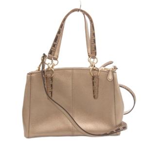 COACH ミニクリスティ ショルダーバッグ ハンドバッグ 2WAY 光沢 ベージュ F55515  /FF GY18