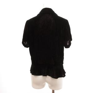 robe de chambre COMME des GARCONS COMME DES GARCONS RE-B021 シャツ ブラウス 半袖 ベロア ペプラム S 黒 ブラック