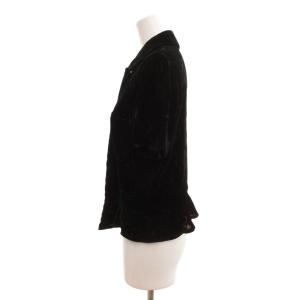 robe de chambre COMME des GARCONS COMME DES GARCONS RE-B021 シャツ ブラウス 半袖 ベロア ペプラム S 黒 ブラック