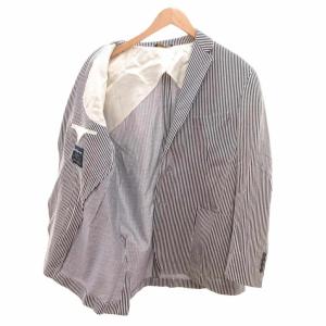 Brooks Brothers DANDI JERSEY テーラードジャケット 2B ヒッコリーストライプ 48 青 ブルー 白 ホワイト