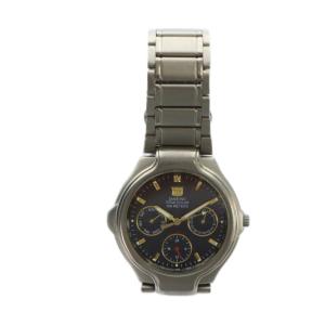 ELGIN FK-1195-C 腕時計 ウォッチ ソーラー 黒文字盤 カレンダー付き クロノグラフ シルバー色 GY11