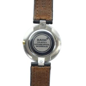 RADO 129.4075.4 腕時計 ウォッチ クォーツ レザーベルト デイト カレンダー付き 黒 金色 ブラック