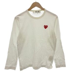 AD2019/1 Tシャツ S 白 ホワイト 長袖 ラウンドネック ハートモチーフ /FF AZ-T118