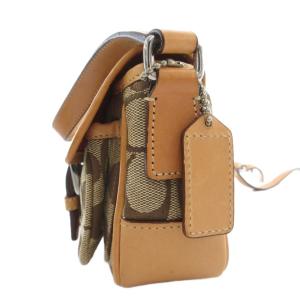 COACH 6844 ミニフィールド シグネチャー ショルダーバッグ 斜め掛け クロスボディ キャンバス レザー ベージュ
