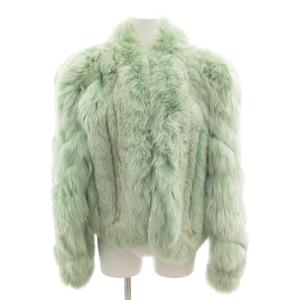 銀サガ フォックス ファーコート ライトグリーン