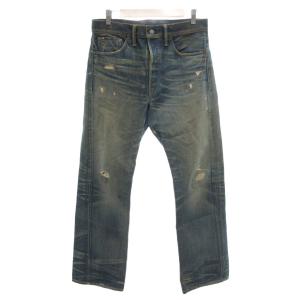 ラルフローレン 90s USA製 デニムパンツ 31×30 ヴィンテージ加工 インディゴブルー