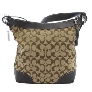 COACH 6346 シグネチャー ショルダーバッグ 斜め掛け クロスボディ キャンバス レザー 茶 ブラウン /GV