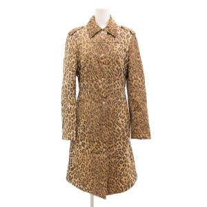 ステンカラーコート エポレット レオパード柄 総柄 26/40 茶 ブラウン /JS GY18