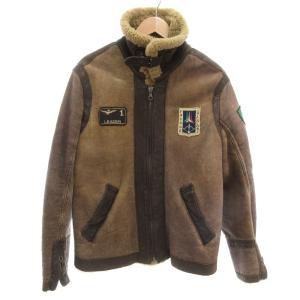 AERONAUTICA 90s イタリア軍 B-3タイプ ムートン フライトジャケット 48 空軍 茶 ブラウン GY18 /TZ