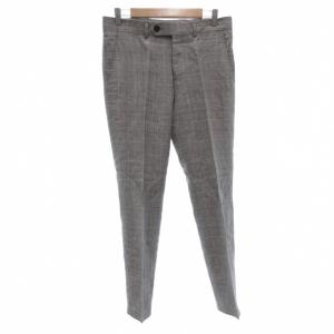 パンツ スラックス リネン混 44 チェック柄 テーパード /UO GY18