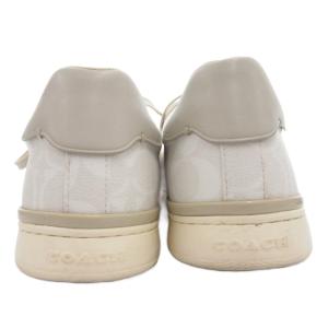 COACH クリップ ロー トップ スニーカー シューズ ローカット シグネチャー レザー 27cm 白 ホワイト