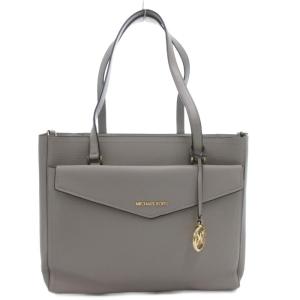 MICHAEL KORS ハンドバッグ トート 肩掛け ポーチ付き MKロゴ レザー PVC グレー 白 ホワイト 35T1G5MT7T