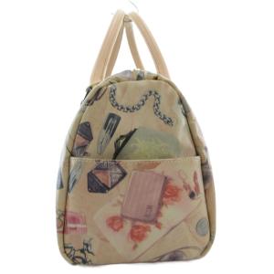 PAUL SMITH ハンドバッグ ミニボストン メイク柄 総柄 ロゴ刻印 レザー ベージュ系 /GV GY18