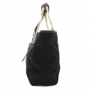 COACH 130 ハンドバッグ トート 肩掛け ロゴ ナイロン レザー 黒 ブラック /GV GY18