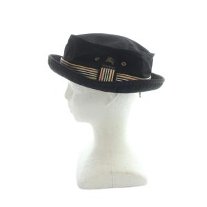BURBERRY BLACK LABEL ハット 帽子 ナイロン ロゴ 3 黒 ブラック GY18 /MQ