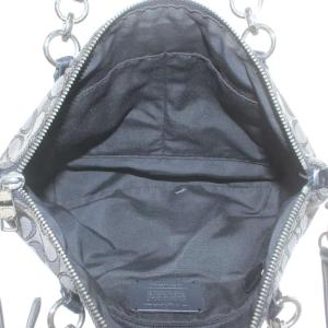 COACH トートバッグ ショルダー 2WAY キャンバス レザー シグネチャー ロゴ シルバー金具 黒 ブラック