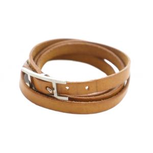 500329M-07 アピ3 レザーブレスレット アクセサリー ロゴ 茶 ブラウン GY18 /MQ OH