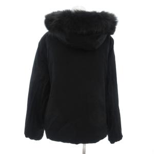 green label relaxing リバーシブル グリーンダウン ジャケット 42 長袖 フォックスファー 黒 ブラック 3525-105-0779