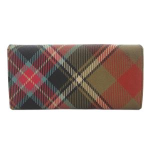 Vivienne Westwood 二つ折り長財布 オーブロゴ チェック マルチカラー