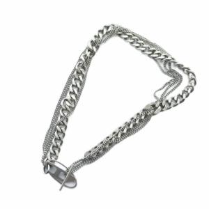 ネックレス アクセサリー ロゴ ペンダント シルバー色 GY18 /MQ