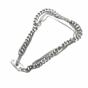 DIESEL ネックレス アクセサリー ロゴ ペンダント シルバー色 GY18 /MQ