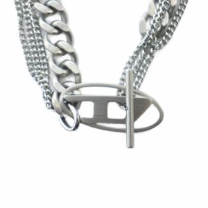 DIESEL ネックレス アクセサリー ロゴ ペンダント シルバー色 GY18 /MQ