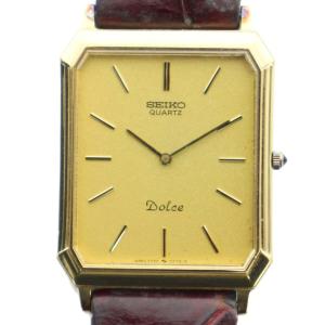 ジャンク品 6730-5540 ドルチェ dolce 腕時計 ウォッチ クォーツ レザーベルト ゴールド色