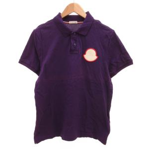 MAGLIA POLO MANICA CORTA ポロシャツ 鹿の子 ワッペン 半袖 M 紫 パープル