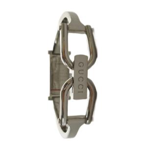 GUCCI 1500L 腕時計 ウォッチ クォーツ 黒文字盤 スクエア シルバー色 GY18 /MQ OH
