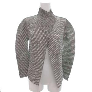 プリーツ カーディガン グレー