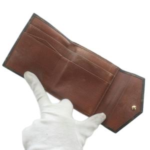 LOUIS VUITTON ポルトモネ ビエ カルトクレディ 財布 三つ折り PVC レザー モノグラム Wホック 総柄 茶色 ブラウン