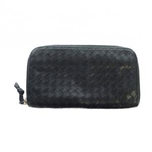 BOTTEGA VENETA 長財布 ウォレット レザー イントレチャート ラウンドファスナー ロゴ 黒 ブラック GY18 /MQ