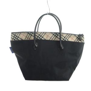 Burberry's BLUE LABEL トートバッグ ハンド ロゴ ノバチェック 黒 ブラック ベージュ GY17 /MQ