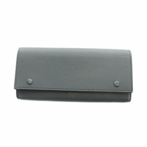 ラージフラップ 長財布 ウォレット レザー ロゴ グレー GY17 /MQ