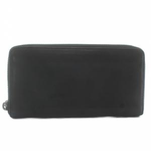 長財布 牛革 レザー ラウンドファスナー ロゴ 黒 ブラック F58102 /XZ GY17